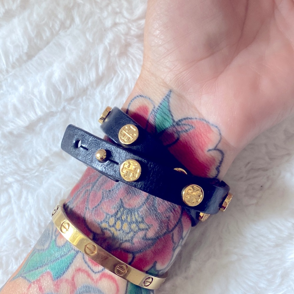 tory burch double wrap leather bracelet